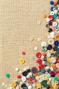 Colourful sewing buttons with copy space Royalty Free Stock Photo