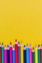 Colourful sharpened pencils. Close up. Copy space. Royalty Free Stock Photo