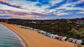 Colourful sheds on the beach on the Mornington Peninsula