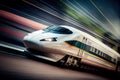 Colourful Shinkansen Japanese Bullet Train Generative AI Illustration