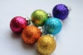 Colourful shiny Christmas baubles Royalty Free Stock Photo