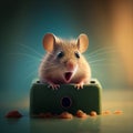 Colourful Shocked Mouse Surreal Generative AI Illustration Royalty Free Stock Photo