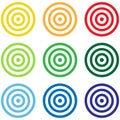 Colourful shooting targets on the wall, vector illustration Royalty Free Stock Photo