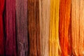 Colourful silk thread natural colour dye Royalty Free Stock Photo