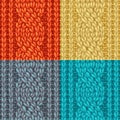 Colourful Six-Stitch Cable Stitch Textures. Royalty Free Stock Photo