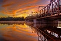 Colourful Skies Reflected In The Otonabee River in Peterborough