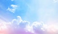 Colourful Sky with soft Clouds with pastel colour in blue, puple, pink, Yellow and Orange colour. Beautiful natural abstract multi Royalty Free Stock Photo