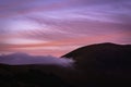 Colourful sky before sunrise in English Lake District