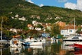 Colourful small boat marina off Porto Montenegro