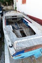 Wooden Greek Fishing Boat maintenance, Greece Royalty Free Stock Photo