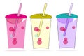 Colourful Smoothie Fruit Drinks vector Illustration