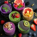 colourful smoothies made with superfoods