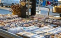 Colourful souvenirs and sea shells for sale in Crete, Greek Islands, Greece, Europe