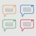 Colourful speech box set, vector illustration