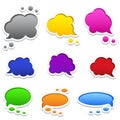 Colourful speech bubbles with frames set of 9