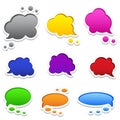 Colourful speech bubbles with frames set of 9 Royalty Free Stock Photo