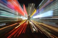 Colourful speed blur with light trails