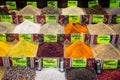 Colourful spices on the market in Antalya