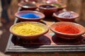 Colourful spices for sale at the street bazaar in Medina Royalty Free Stock Photo