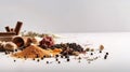 Colourful spices with white background