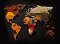 Colourful spices world map