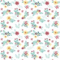 colourful spring flower pattern seamless