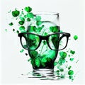 Colourful St Patrick\'s Day Beer Goggles, Traditional Irish drink , green shamrock irish hat Generative AI Illustration Royalty Free Stock Photo