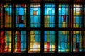 Colourful stained glass windows in the church. Abstract background.