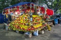 A colourful stall at Kataragama in Sri Lanka.