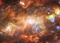 A colourful star forming region with sardust somewhere in deep space Royalty Free Stock Photo