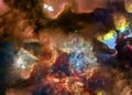 A colourful star forming region somewhere in deep space Royalty Free Stock Photo