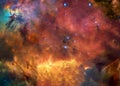 A colourful star forming region somewhere in deep space Royalty Free Stock Photo