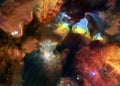 A colourful star forming region somewhere in deep space Royalty Free Stock Photo