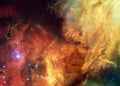 A colourful star-forming region somewhere in deep space Royalty Free Stock Photo