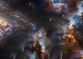 A colourful star forming region somewhere in deep space Royalty Free Stock Photo