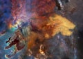 A colourful star forming region somewhere in deep space near pillars of creation Royalty Free Stock Photo