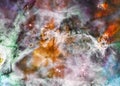 A colourful star forming region somewhere in deep space near pillars of creation Royalty Free Stock Photo