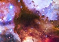 A colourful star-forming region somewhere space Royalty Free Stock Photo