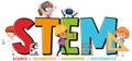 Colourful STEM education text icon