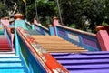 Colourful steps at Batu Caves temple in Malaysia, Beautiful coloured steps at hindu religion Batu Caves temple Royalty Free Stock Photo