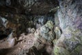 Colourful stones inside Mawsmai Cave,Cherrapunjee,Meghalaya,India Royalty Free Stock Photo