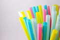 Colourful straws in many colours