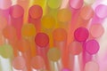 Colourful straws on a white background