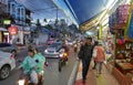 Early evening walking the colourful streets of Thailand`s Phuket