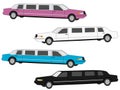 Colourful stretch limos