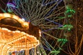 Spinning ferris wheel in motion Royalty Free Stock Photo