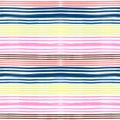 Colourful summer Stripe seamless pattern Vacation Moment with hand drawn watercolor paint style Royalty Free Stock Photo