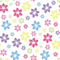 Colourful summery floral pattern . Royalty Free Stock Photo