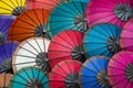 Colourful Sun Umbrellas at Traditional Street Market in Luang Prabang, Laos Royalty Free Stock Photo