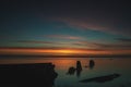 Seawall at Seafield, Kirkcaldy at sunrise Royalty Free Stock Photo